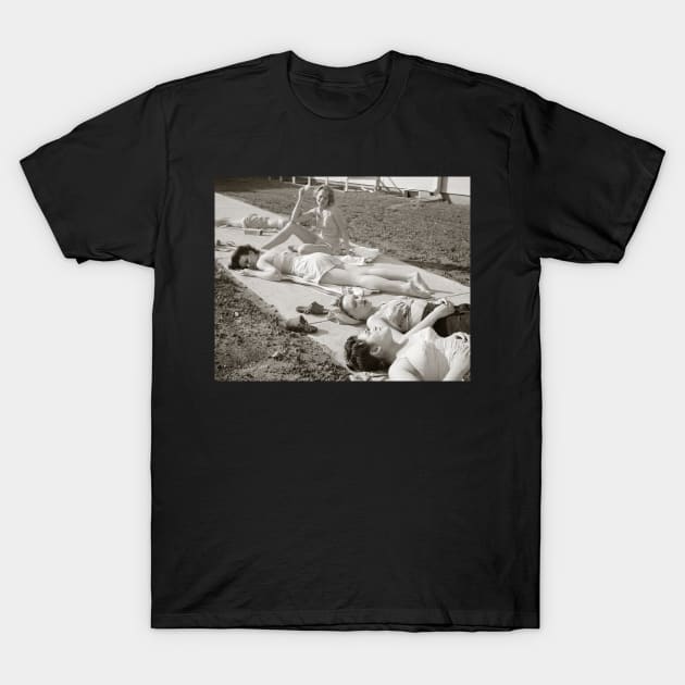 Girls Sunbathing, 1943. Vintage Photo T-Shirt by historyphoto